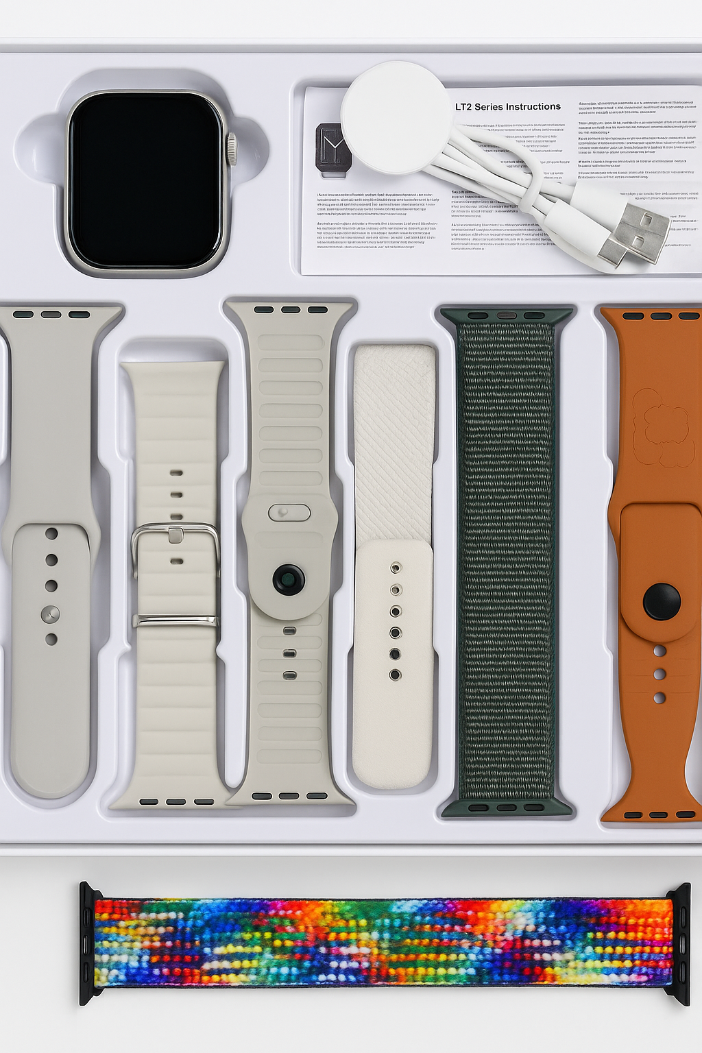 TLTM-M1000 Smartwatch (10 Series) – AMOLED Display with 7 Interchangeable Bands