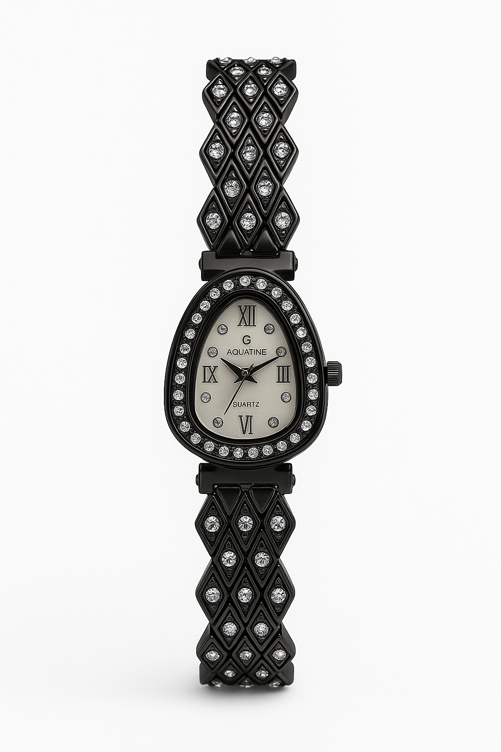AQUATIME Black Teardrop Diamond Ladies Watch