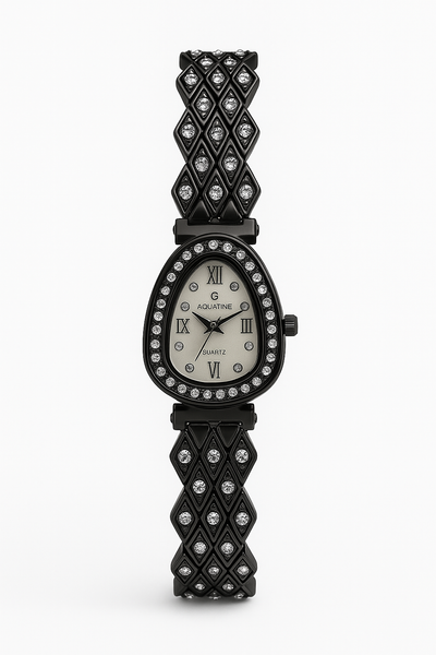 AQUATIME Black Teardrop Diamond Ladies Watch
