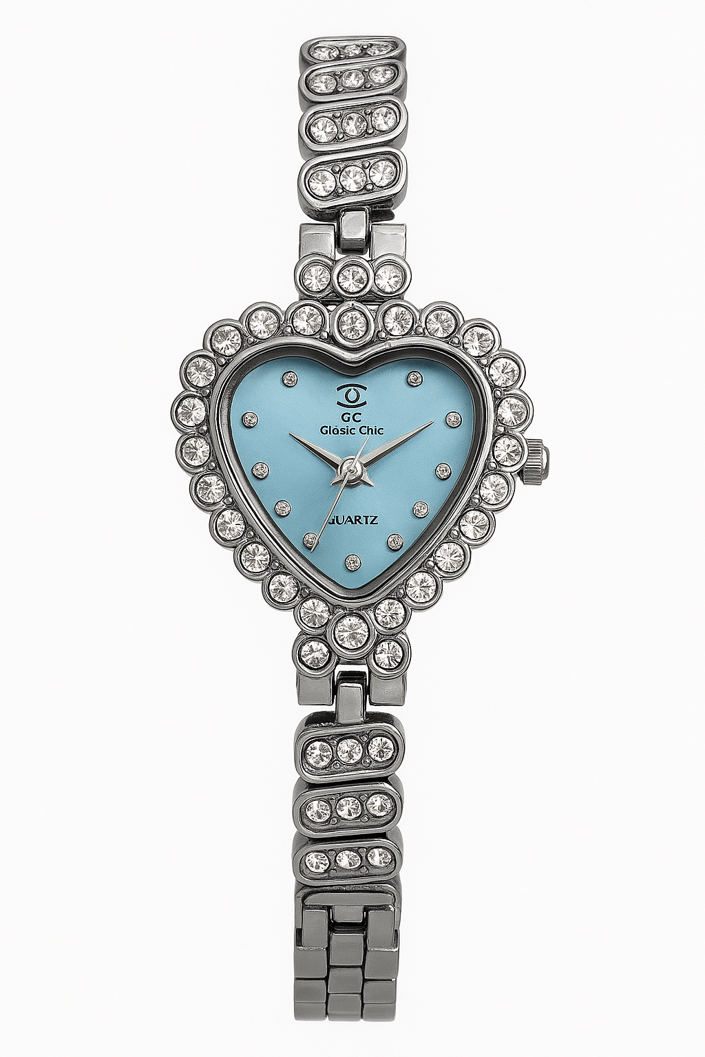 Daniel Chan Heart-Shaped Blue Diamond Ladies Watch