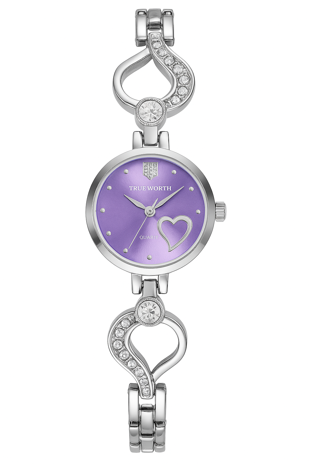 Elegant Purple Heart Ladies Watch – True Worth Bracelet Style