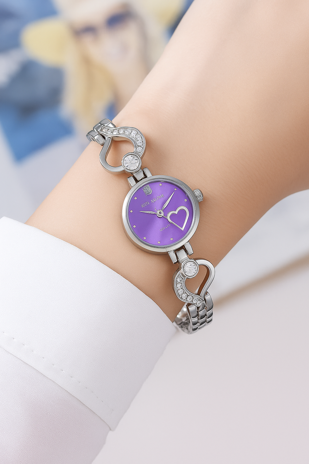 Elegant Purple Heart Ladies Watch – True Worth Bracelet Style