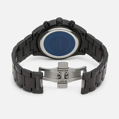 Rado-Inspired Ceramic Black Analog Watch – Sleek Design with Quartz Movement