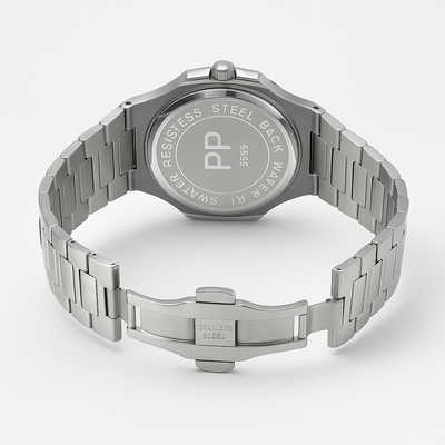 Rick Skeleton Quartz Watch – Brushed Silver Case with Steel Mesh Strap