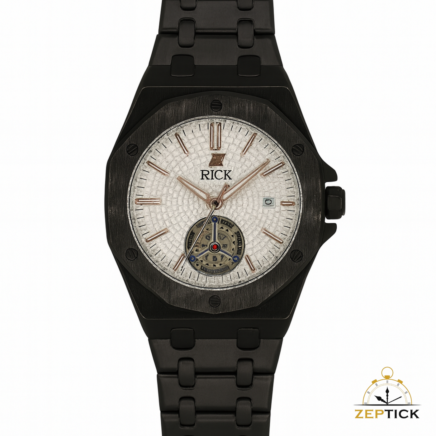 RICK Stainless Steel Men’s Watch – Luxury Design, Durable Build & Date Display