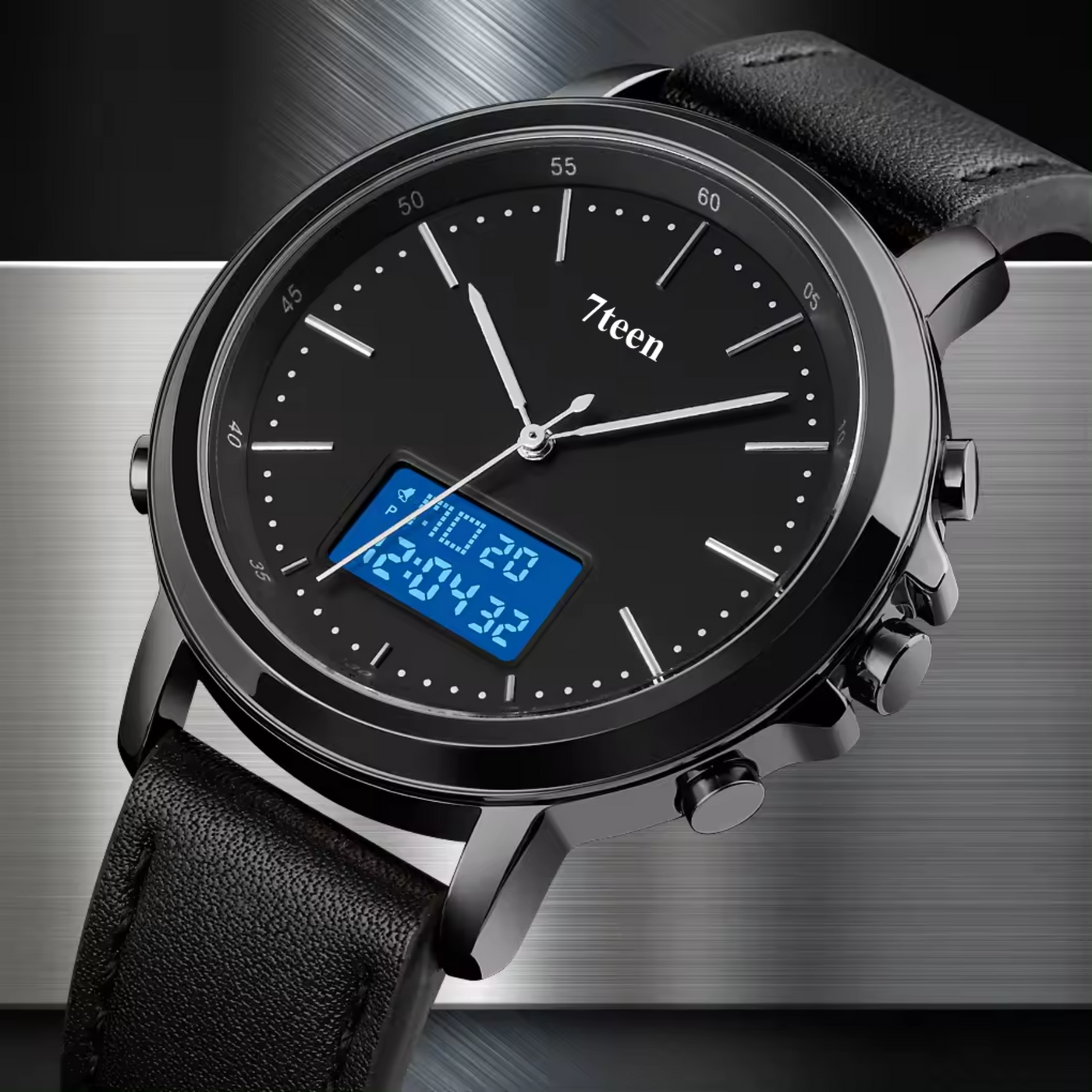 SKMEI 7teen 1652 Black-White Multifunction Watch | Waterproof Men’s Analog Digital Sports Wristwatch with Light, Stopwatch & Alarm