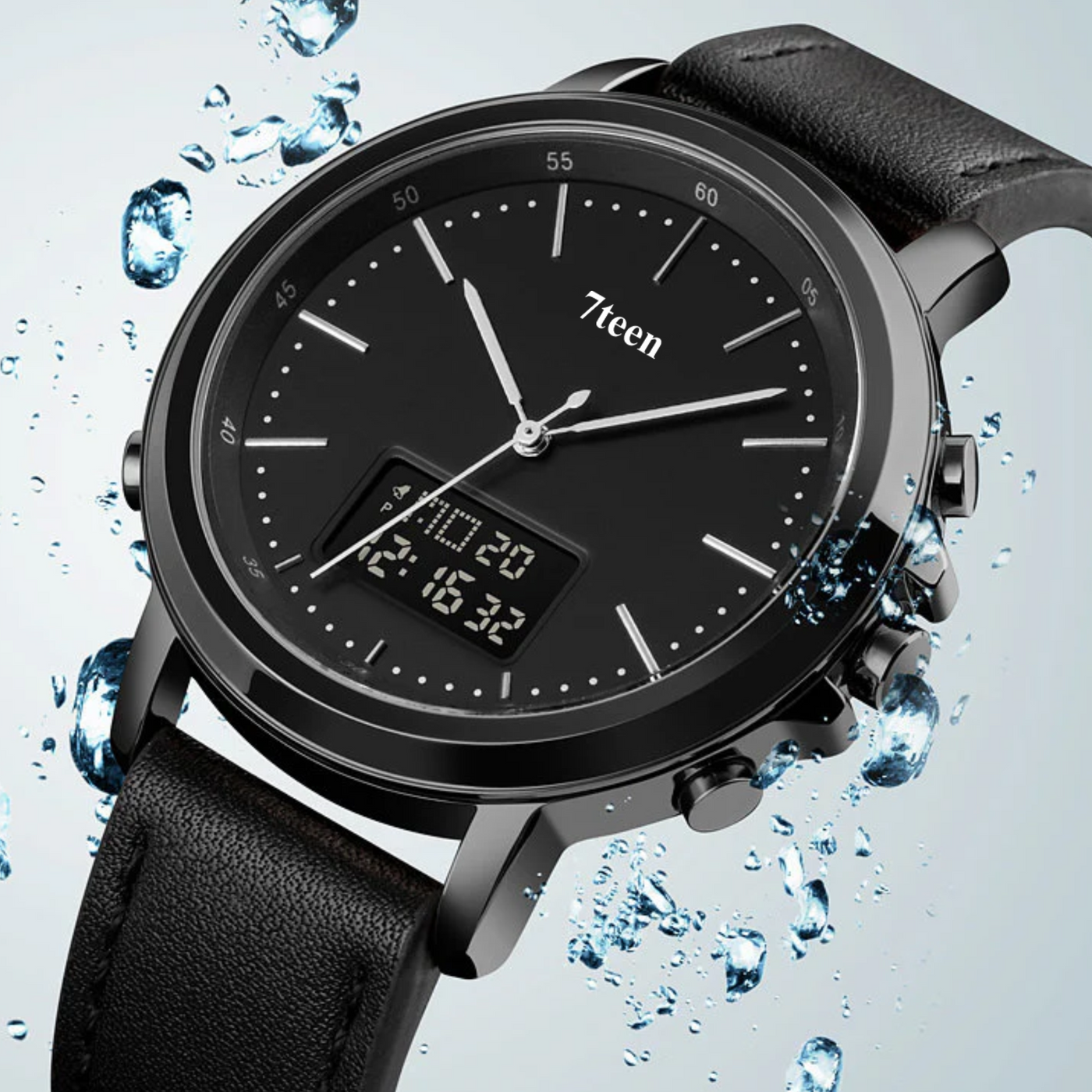 SKMEI 7teen 1652 Black-White Multifunction Watch | Waterproof Men’s Analog Digital Sports Wristwatch with Light, Stopwatch & Alarm