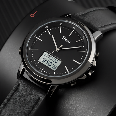 SKMEI 7teen 1652 Black-White Multifunction Watch | Waterproof Men’s Analog Digital Sports Wristwatch with Light, Stopwatch & Alarm