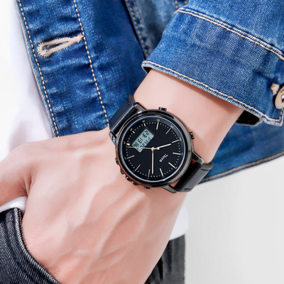 SKMEI 7teen 1652 Black-White Multifunction Watch | Waterproof Men’s Analog Digital Sports Wristwatch with Light, Stopwatch & Alarm
